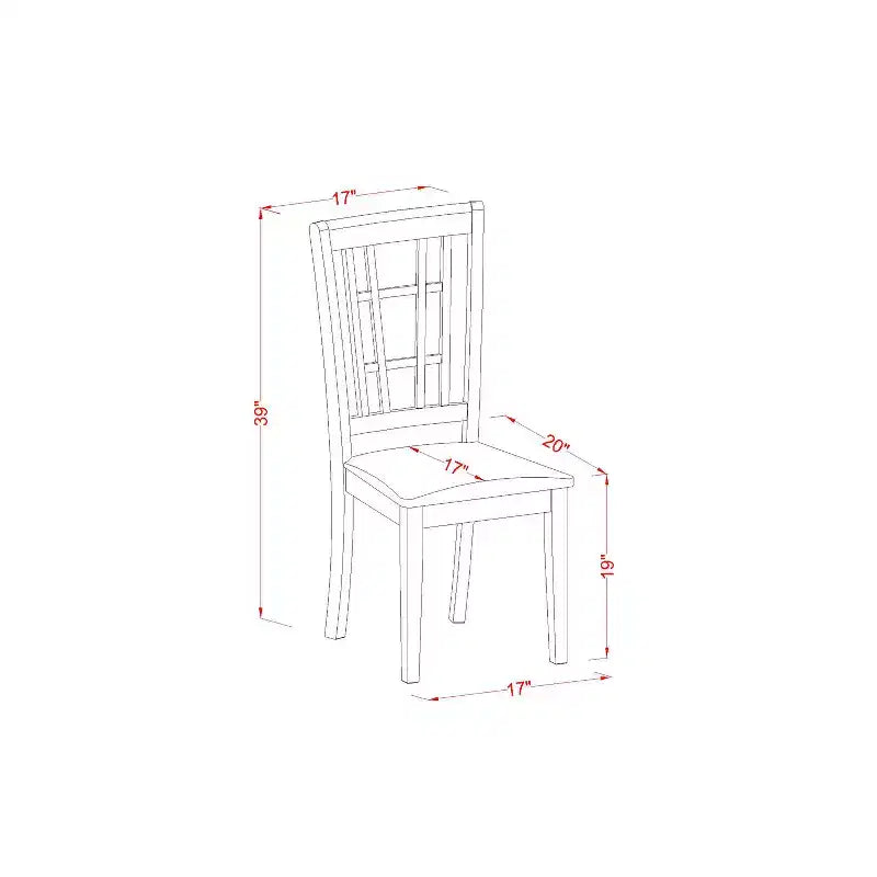 Set Dinette Rotondo per 4 - Tavolo da Cucina con Sedie - Set da Pranzo in Legno Massiccio