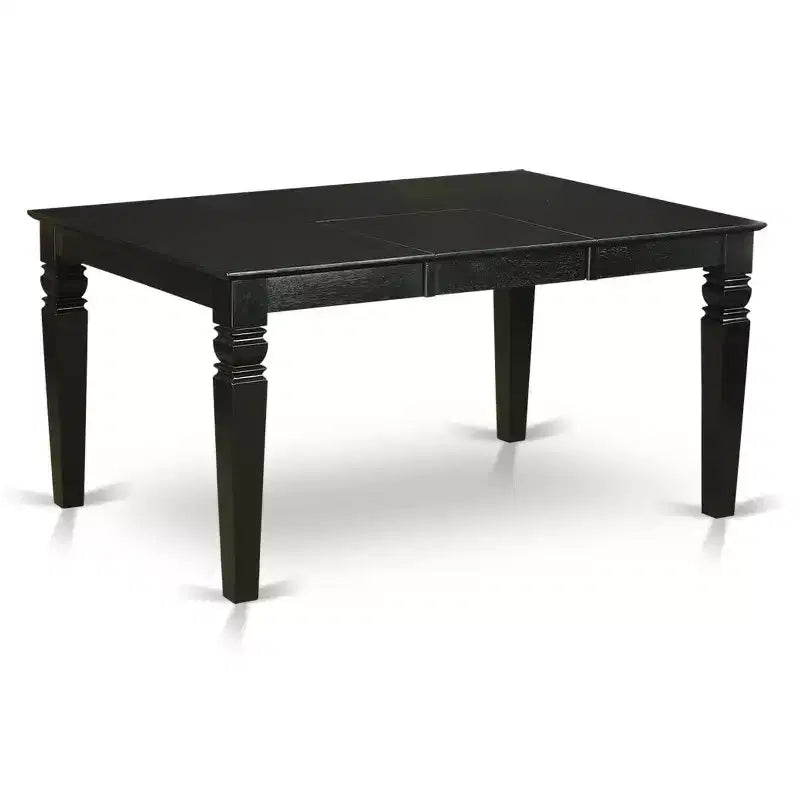 Set da pranzo da 7 pezzi Tavolo da cucina rettangolare con 6 sedie - Allunga da 42/60 e gambe nere