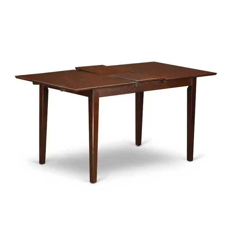 HomeStock Set da Pranzo 3 Pezzi in Legno Massello Finitura Mogano con Tavolo a Ribalta Butterfly