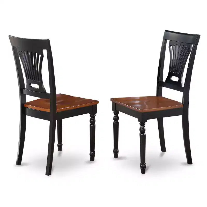 HomeStock Tavolo da pranzo ovale 5 pezzi con ripiano in legno massiccio finitura nera e ciliegio e 4 sedie