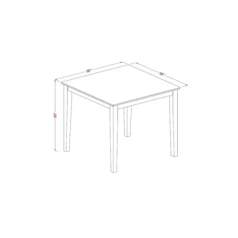 HomeStock Set da pranzo imbottito quadrato da 5 pezzi in legno massello con finitura noce antico - 4 posti