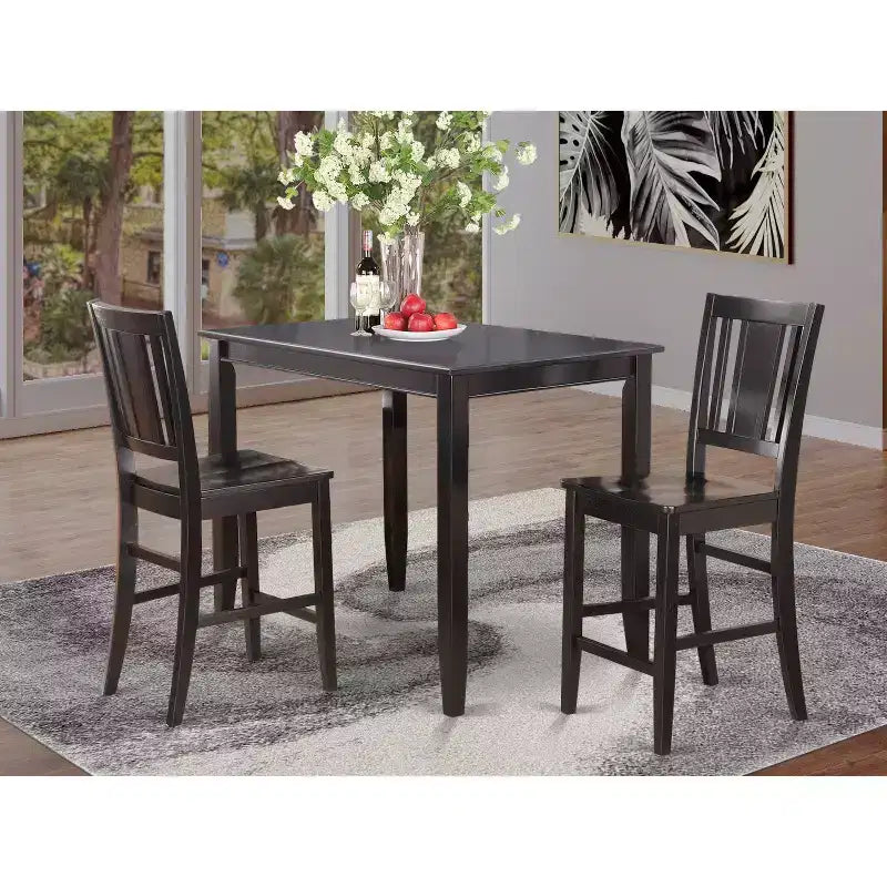 Set da Pranzo Altezza Bancone - Set Tavolo e Sedie 3 Pezzi - Set Moderno da Cucina/Pub - Tavolo 30x48 Pollici