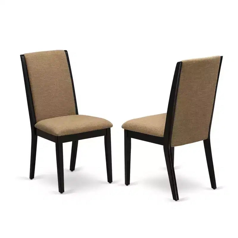 Set da pranzo 3 pezzi con piano in legno massello finitura nera - rotondo - 4 posti