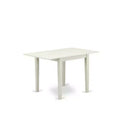 HomeStock 3-Pc Linen White Finish Solid Wood Top Dining Table Set