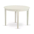 5-Piece Linen white Solid Wood Top-Round Dining Room Set-Seats 4