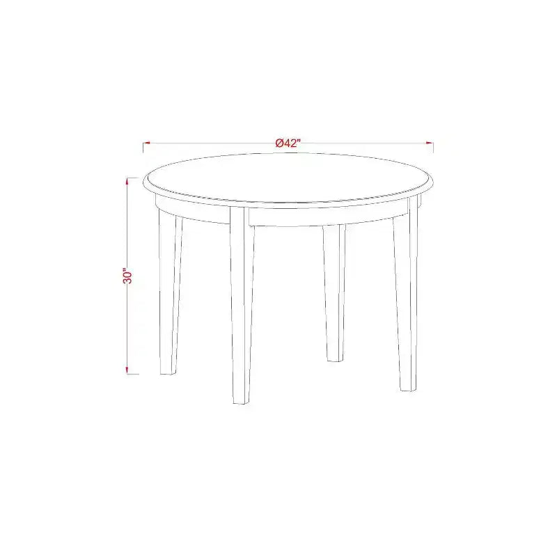 Set da pranzo rotondo a 5 pezzi in legno massello con piano in lino bianco - 4 posti