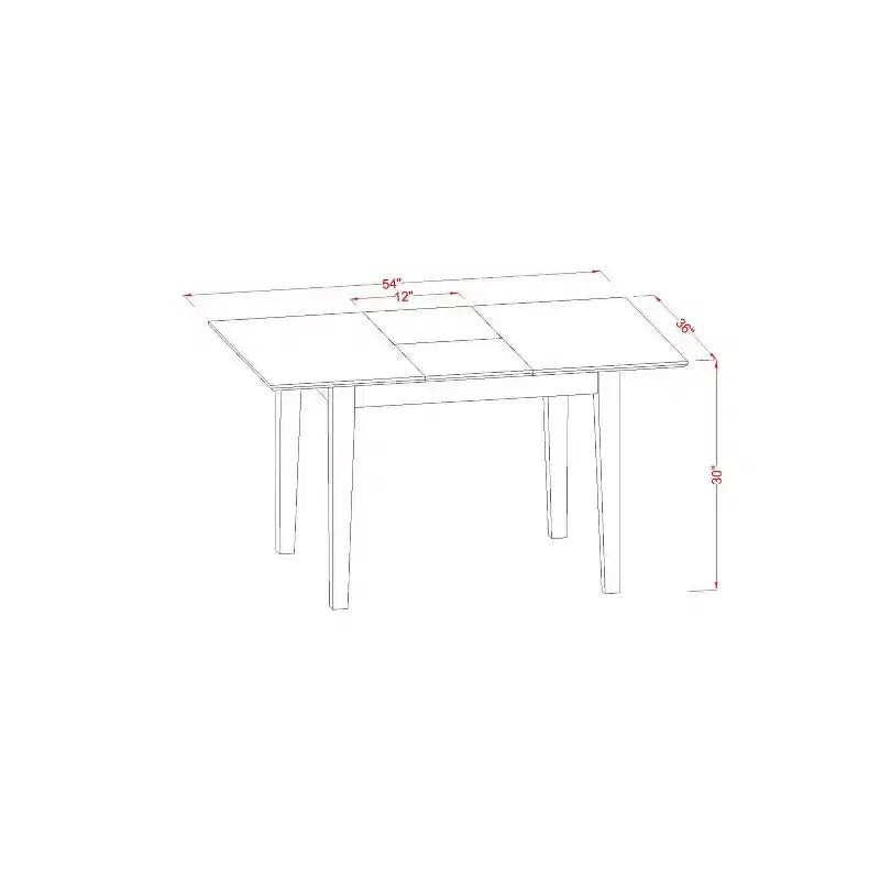 HomeStock Set da Pranzo 3 Pezzi con Tavolo Rettangolare in Legno Massello con Finitura Mogano e Allunga a Farfalla