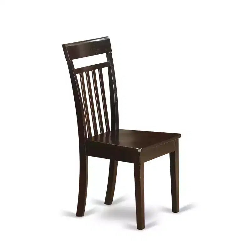 Tavolo da pranzo HomeStock 6 pezzi quadrati in legno massello con finitura color cappuccino, con 1 panca e 4 sedie