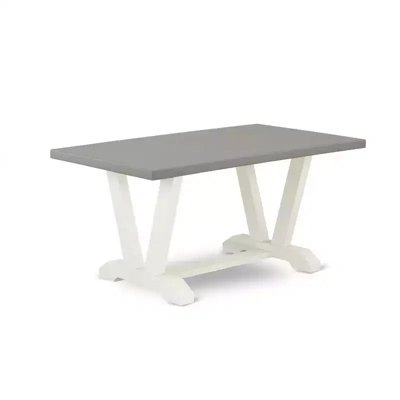 Set da tavolo da pranzo HomeStock 6 pezzi con piano in legno massello e finitura in rovere naturale
