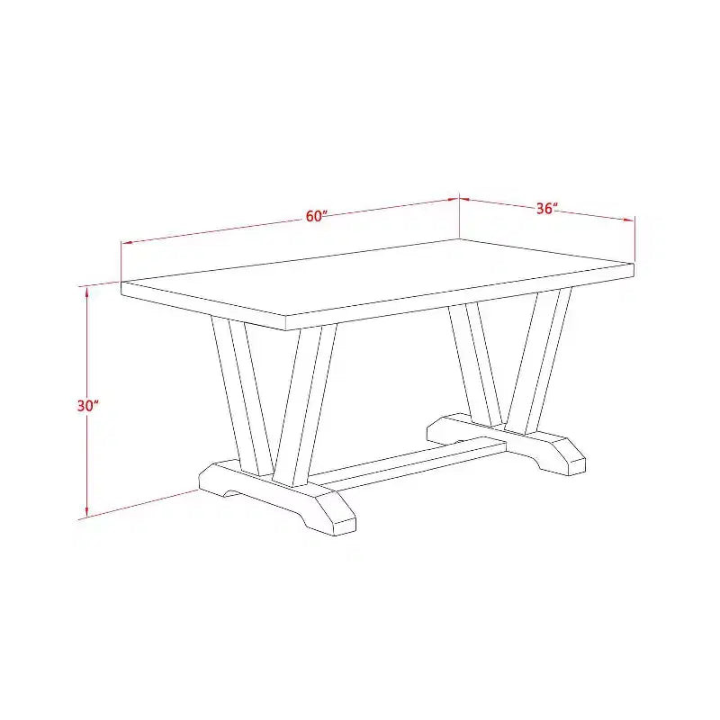 Set da tavolo da pranzo HomeStock 6 pezzi con piano in legno massello e finitura in rovere naturale