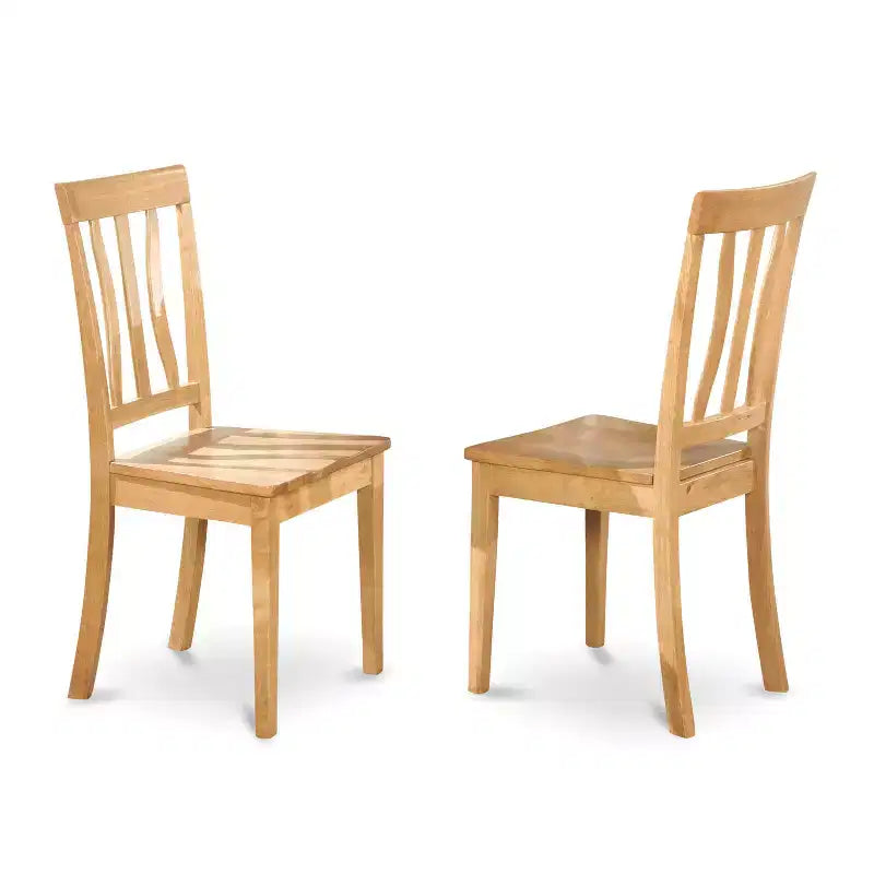 HomeStock Set da Pranzo 3 Pezzi con Tavolo Rotondo e 2 Sedie, Top in Legno Massello di Rovere Naturale