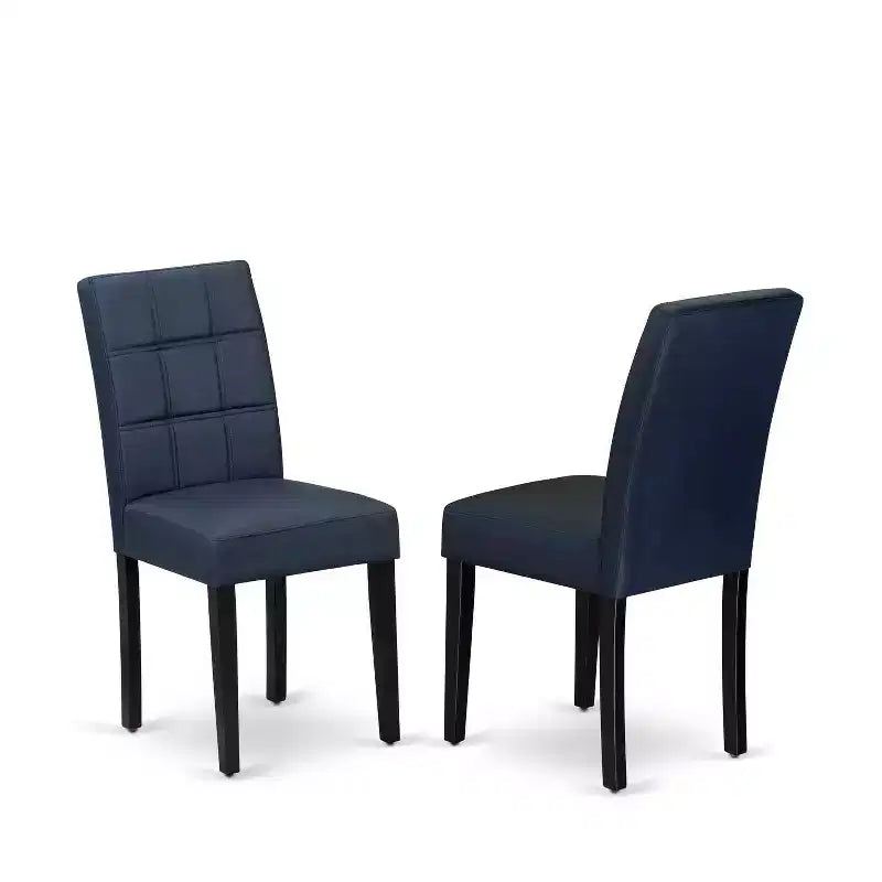 HomeStock Set da pranzo rettangolare 5 pezzi con ripiano in legno massello, finitura nera - 4 posti