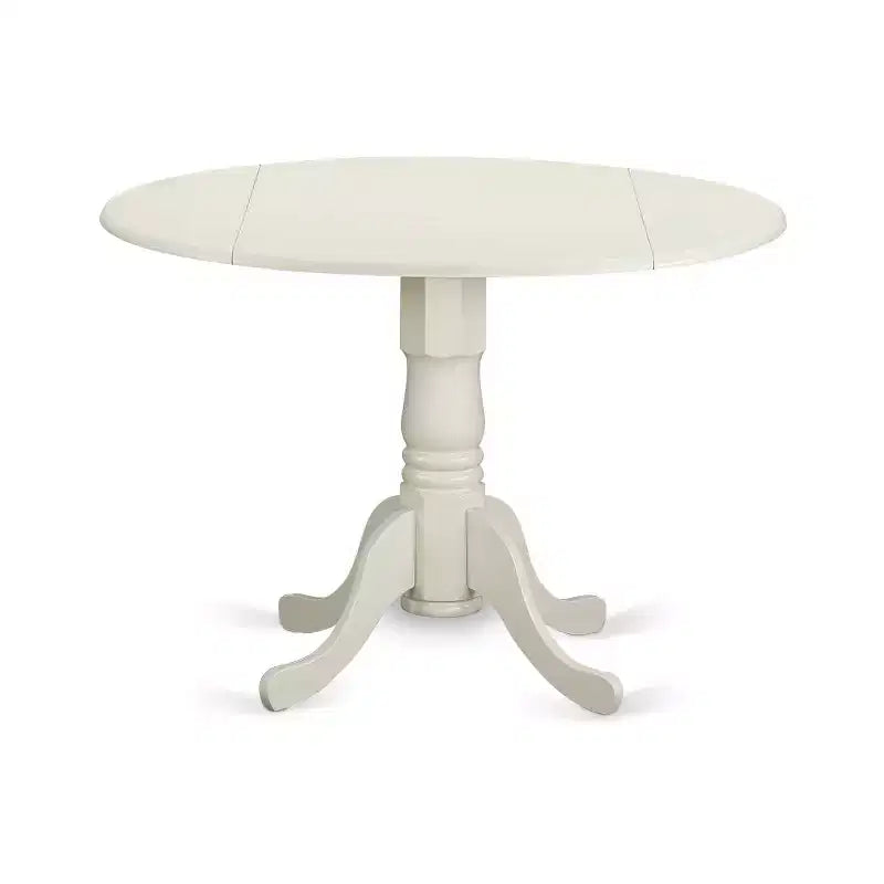 Round Dining Table Set with 2 Chairs - Linen White Kitchen Table & Chair Set