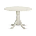 Round Dining Table Set with 2 Chairs - Linen White Kitchen Table & Chair Set