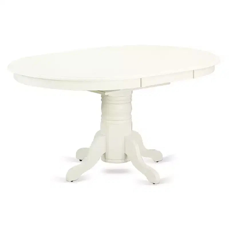 Modern 5 Piece Dining Set - Round Table & 4 Chairs - Linen White Kitchen Set