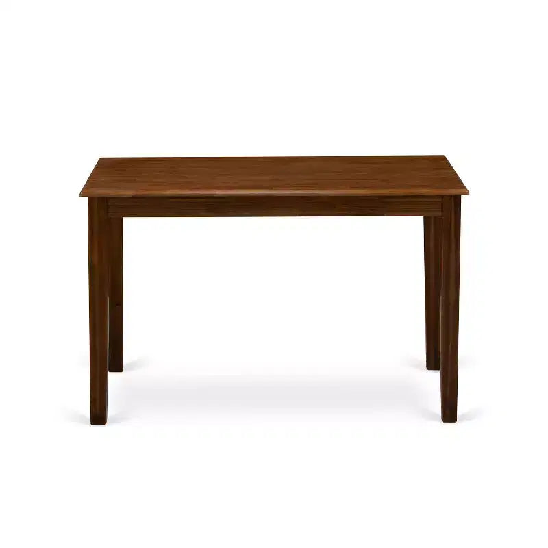 Set tavolo da pranzo HomeStock a 3 pezzi con piano rettangolare in legno massello e finitura noce antico
