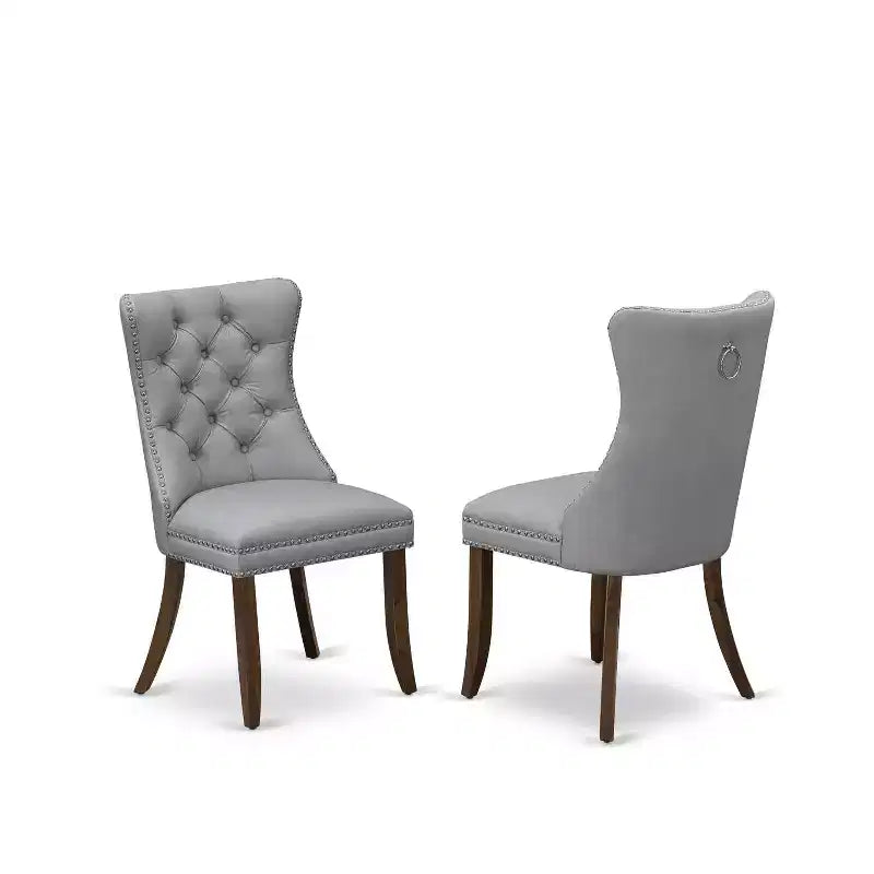 Set tavolo da pranzo HomeStock a 3 pezzi con piano rettangolare in legno massello e finitura noce antico