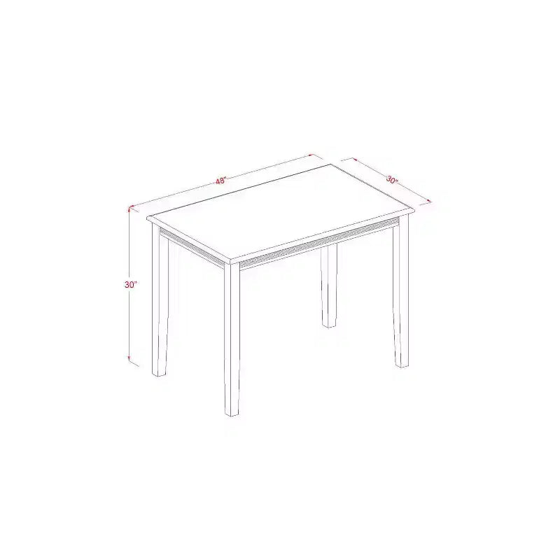 Set tavolo da pranzo HomeStock a 3 pezzi con piano rettangolare in legno massello e finitura noce antico