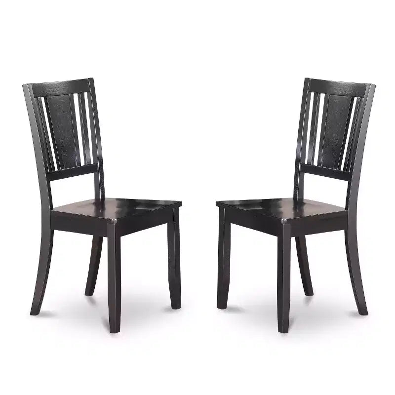 HomeStock Tavolo da Pranzo Rettangolare 7 Pezzi con Finitura Nera, Piano in Legno Massello e 6 Sedie