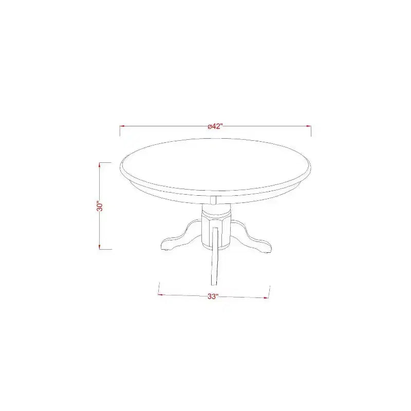 Set da pranzo rotondo medievale - 5 pezzi sedie e tavolo da cucina - Tessuto in lino - 42 pollici