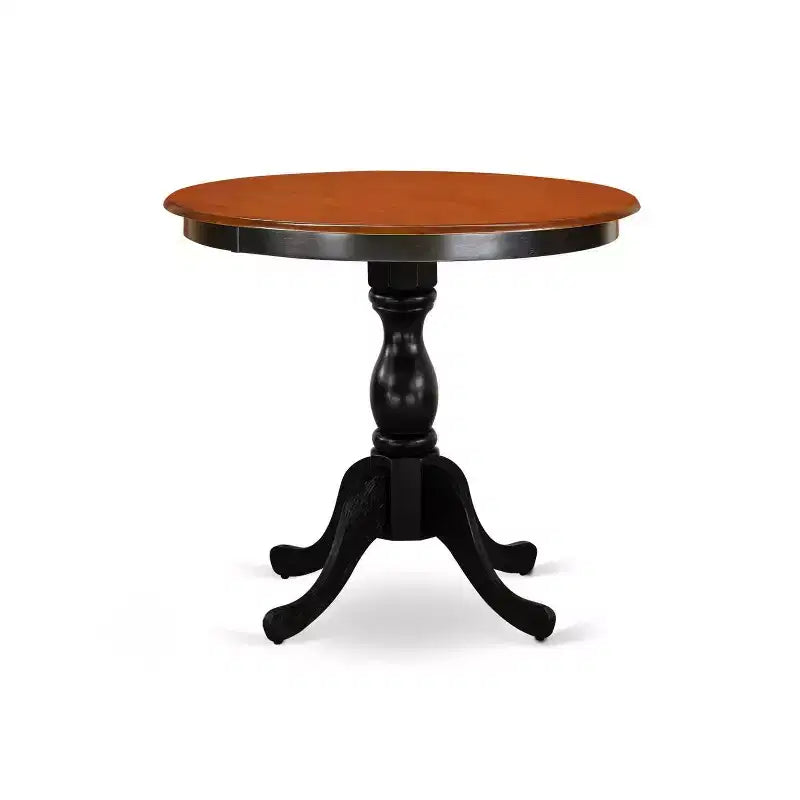 Set da pranzo 3 pezzi in legno massello finitura nera e ciliegio - Top imbottito con bottoni - 4 posti