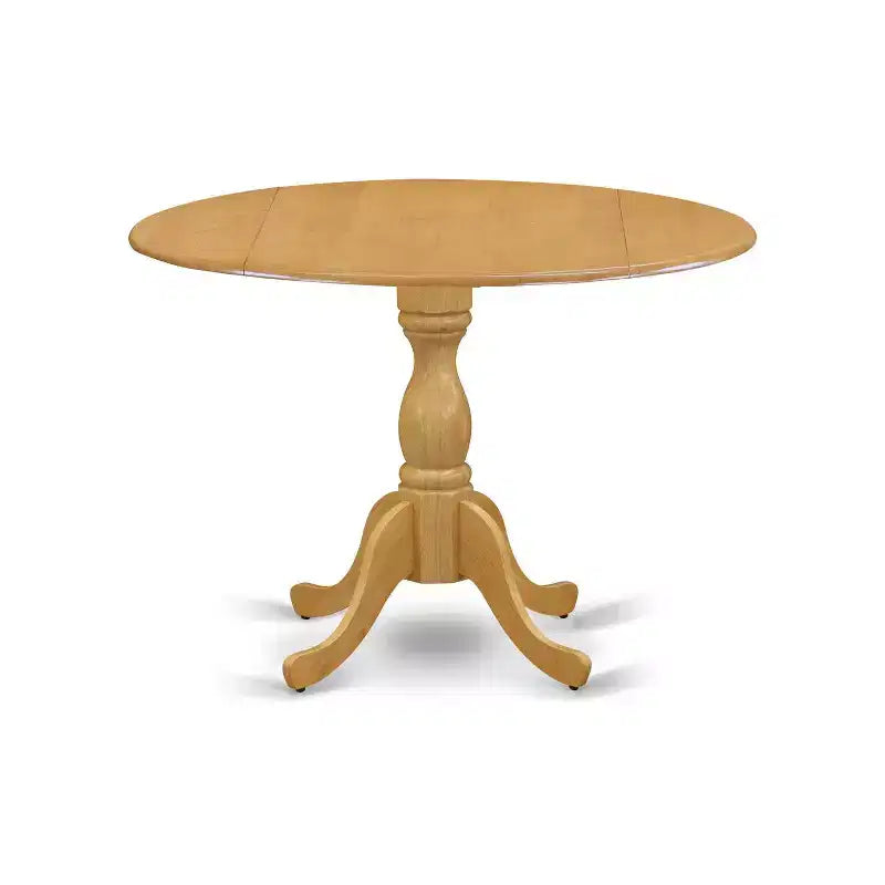 Tavolo da pranzo HomeStock in rovere naturale massiccio a 5 pezzi con 4 sedie con schienale a doghe