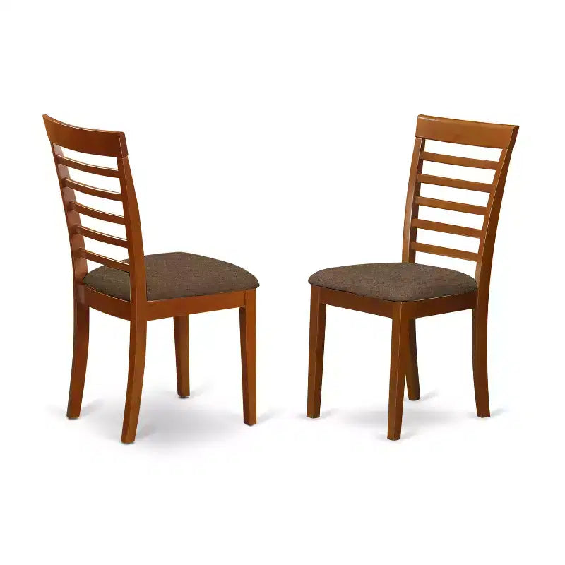 HomeStock Tavolo da Pranzo Ovale a 7 Pezzi in Legno Massello con Finitura Marrone Scuro e 6 Sedie
