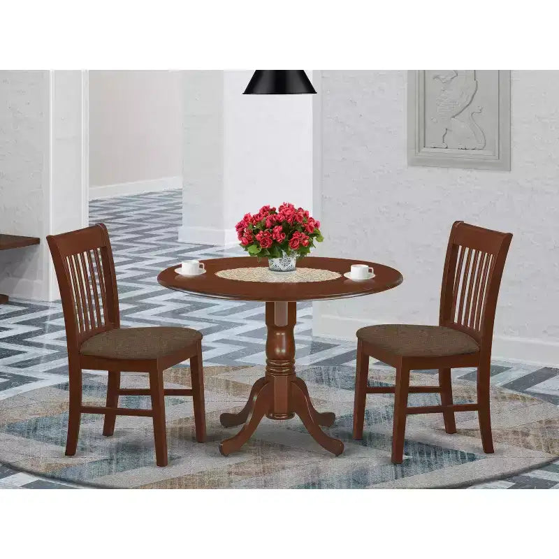 Set da pranzo rotondo per cucina - Set tavolo e sedie da 3 pezzi - Tavolo da 42 pollici - Stile bohémien