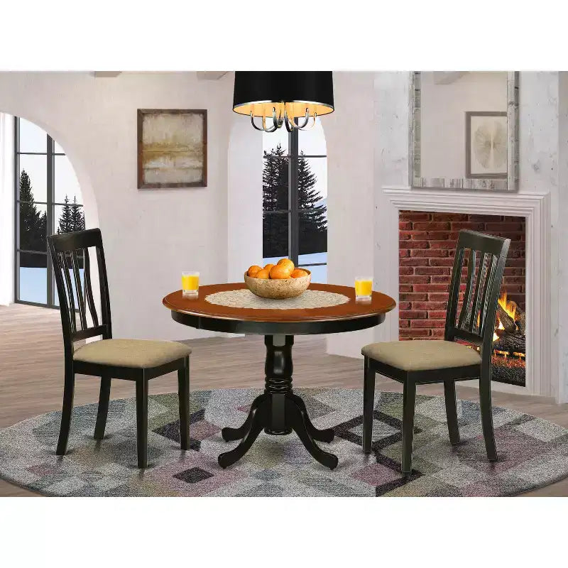 Set da pranzo rotondo per cucina - Tavolo da 42 pollici e 4 sedie - Mobili moderni per sala da pranzo