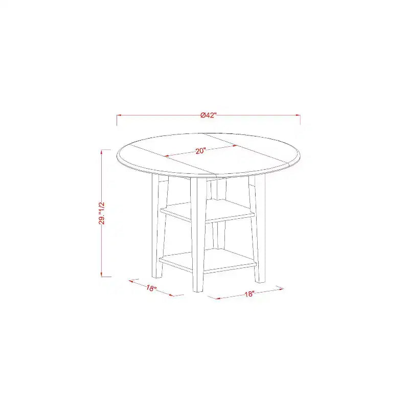 HomeStock Set da pranzo in 3 pezzi con piano rotondo in legno massello e finitura bianco lino