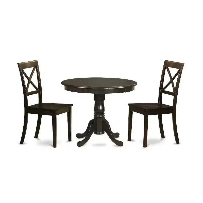 Round Dining Table Set with Chairs - 36 Inch Kitchen Table & 2 Dining Chairs