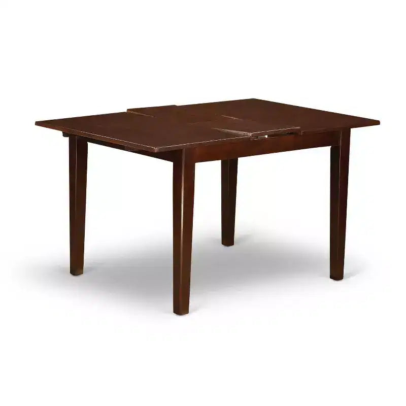 Set Sala da Pranzo Rettangolare in Legno Massello Finitura Mogano 5 Pezzi (4 Posti)