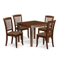 HomeStock 5-Pc Mahogany Finish Solid Wood Top - Square Dining Room Set - Seats 4