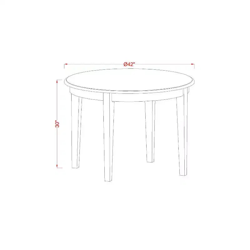 Set da pranzo Nordic Kitchen - Set tavolo e sedie da 5 pezzi - Legno massello - Finitura color cappuccino - Tavolo rotondo per 4 persone