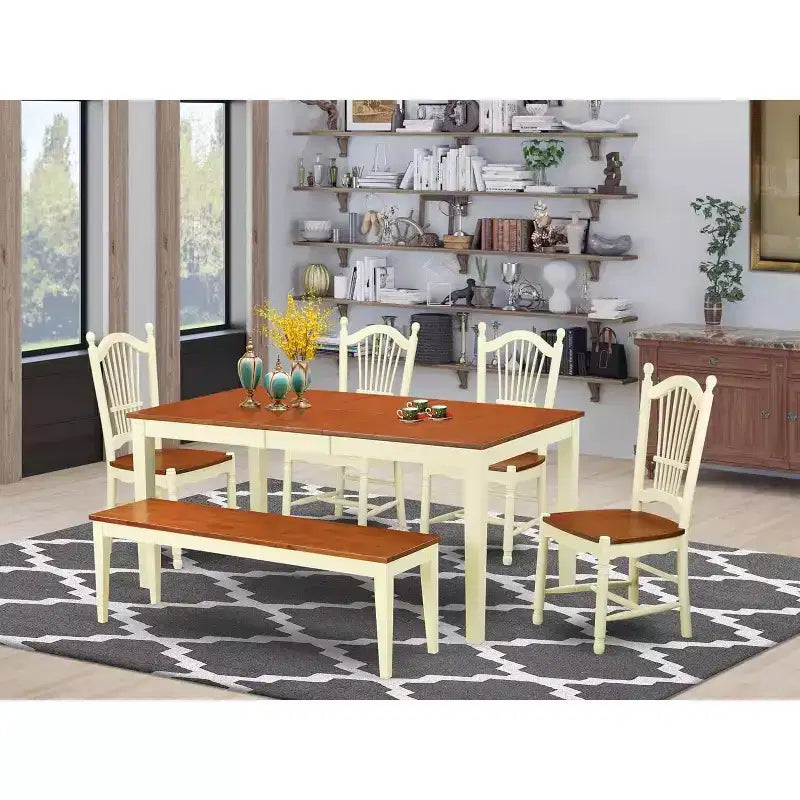 Set da pranzo Hollywood Regency - Tavolo e sedie da cucina - Elegante arredamento per sala da pranzo