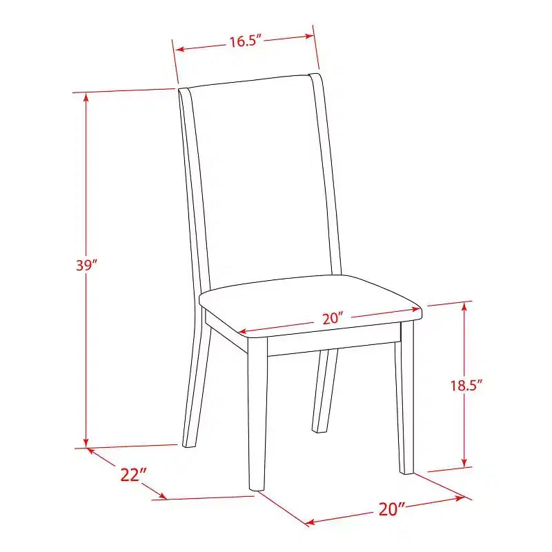 Set da pranzo rettangolare in legno massello con finitura in mogano, 5 pezzi con prolunga - 4 posti a sedere