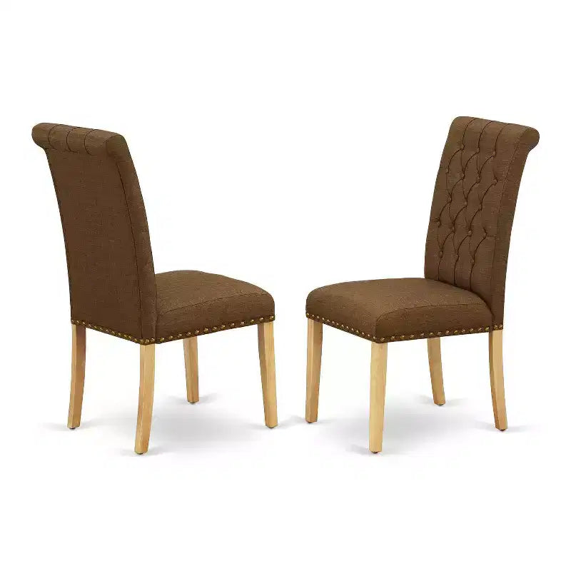 HomeStock Set da Pranzo 5 Pezzi con Piano in Legno Massello Finitura Rovere Naturale - Posti a Sedere per 4