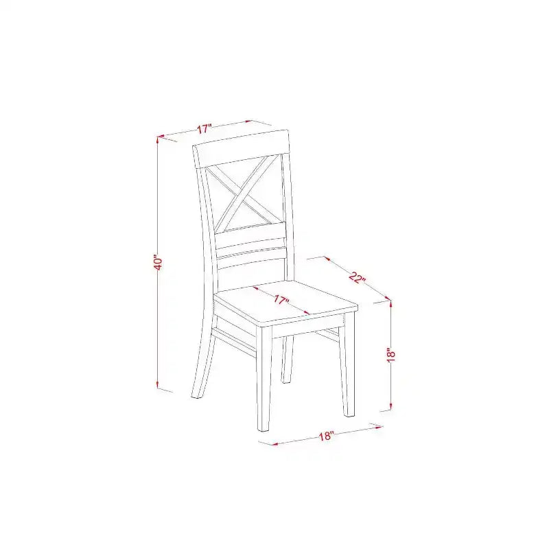 HomeStock Set da Pranzo 3 Pezzi con Tavolo Rettangolare con Piano in Legno Massello Finitura Nera e Ciliegio
