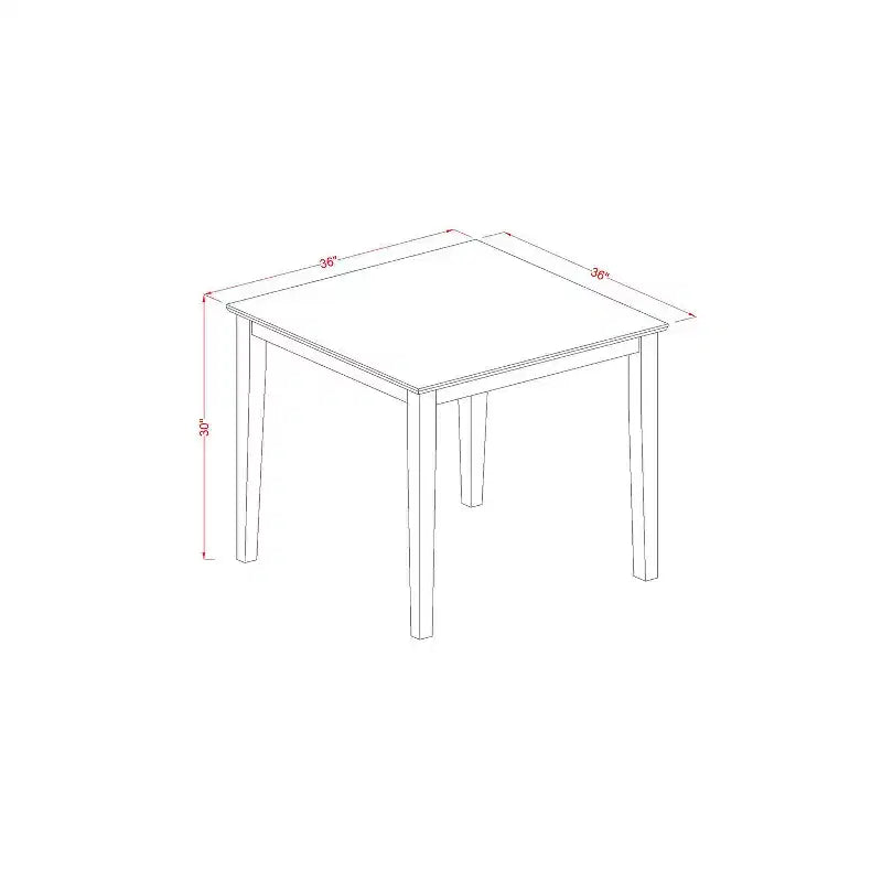 Set da pranzo 5 pezzi - Tavolo e sedie quadrati - Finitura mogano - Set per cucina e sala da pranzo