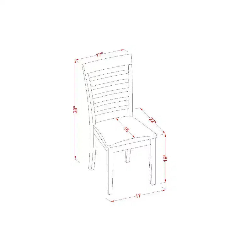 Set da pranzo 5 pezzi - Tavolo e sedie quadrati - Finitura mogano - Set per cucina e sala da pranzo
