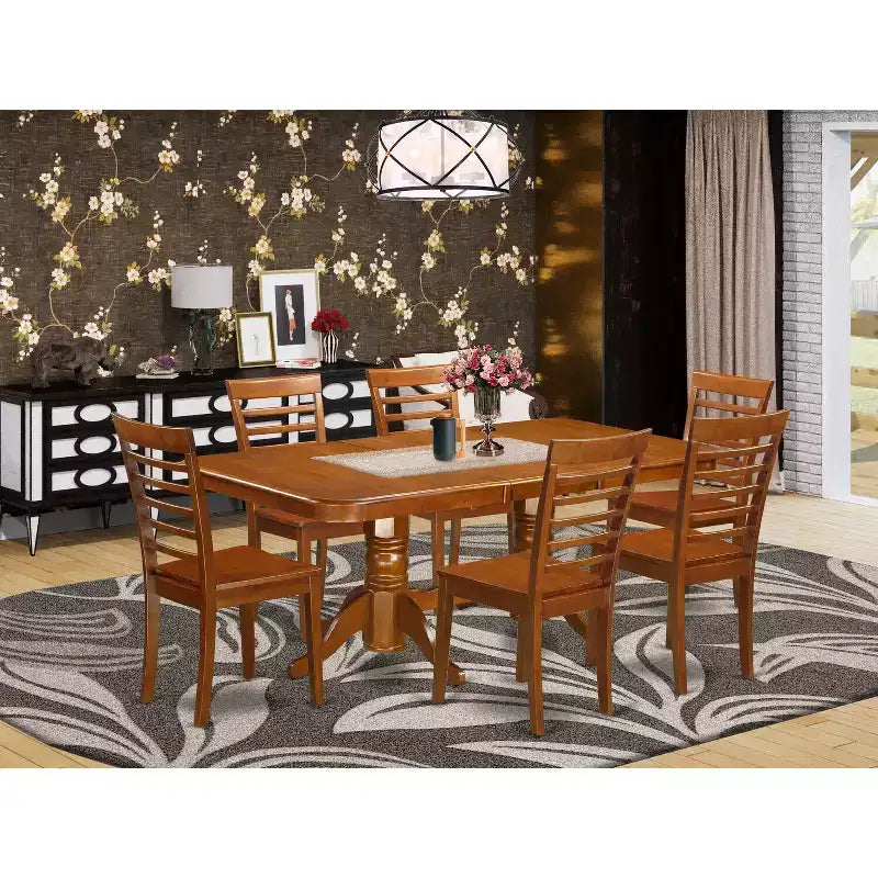 Set da pranzo Coastal Cottage - Tavolo e sedie 7 pezzi - Tavolo rettangolare 40x78 pollici