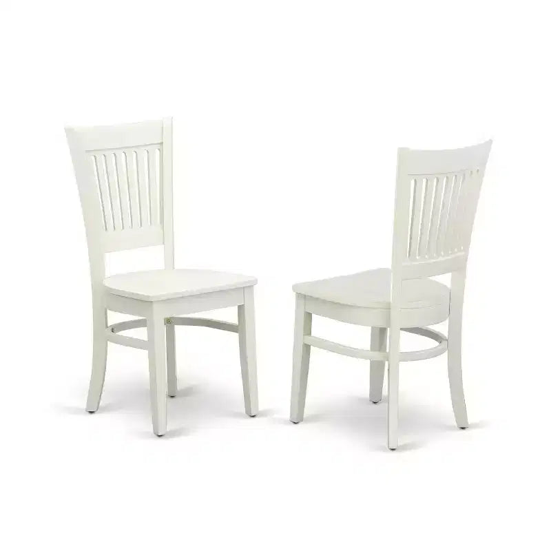 Set da pranzo in legno 3 pezzi Lino Bianco - Piccolo tavolo rettangolare e 2 sedie moderne