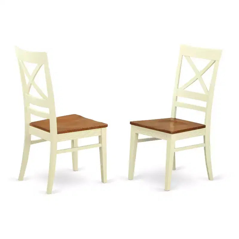 HomeStock Set sala da pranzo rotondo da 5 pezzi in legno massello color lattementa e ciliegio - 4 posti a sedere
