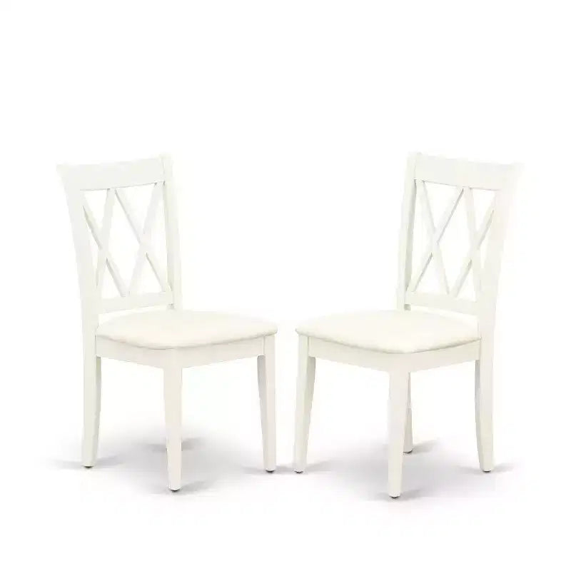 HomeStock Set da Pranzo 3 Pezzi con Piano in Legno Massello Finitura Bianco Lino