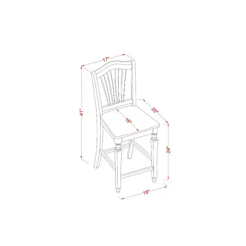 Set da pranzo altezza bancone - Tavolo e sedie 3 pezzi - Stile sud-occidentale - Tavolo 30x48 pollici