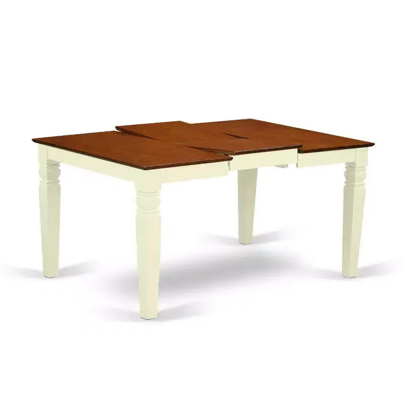 Set da pranzo medievale 5 pezzi tavolo e sedie - Tavolo rettangolare 42/60 pollici con prolunga - Design a doppia X sullo schienale