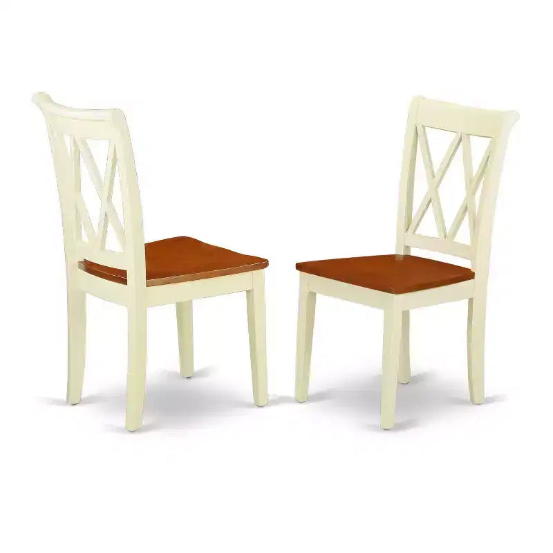 Set da pranzo medievale 5 pezzi tavolo e sedie - Tavolo rettangolare 42/60 pollici con prolunga - Design a doppia X sullo schienale
