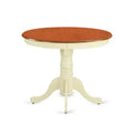 HomeStock 5-Piece Round Buttermilk and Cherry Finish Solid Wood Top Dining table with 4-Chairs