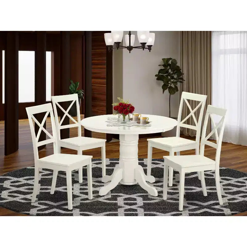 Set da pranzo vittoriano - Tavolo rotondo e 4 sedie - Set da cucina sala da pranzo