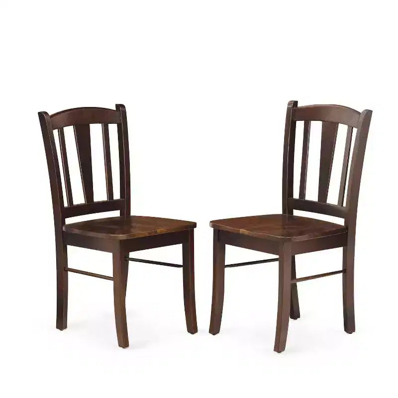 Set da tavola da pranzo HomeStock 3 pezzi con piano in legno massello finitura mogano - 2 posti a sedere